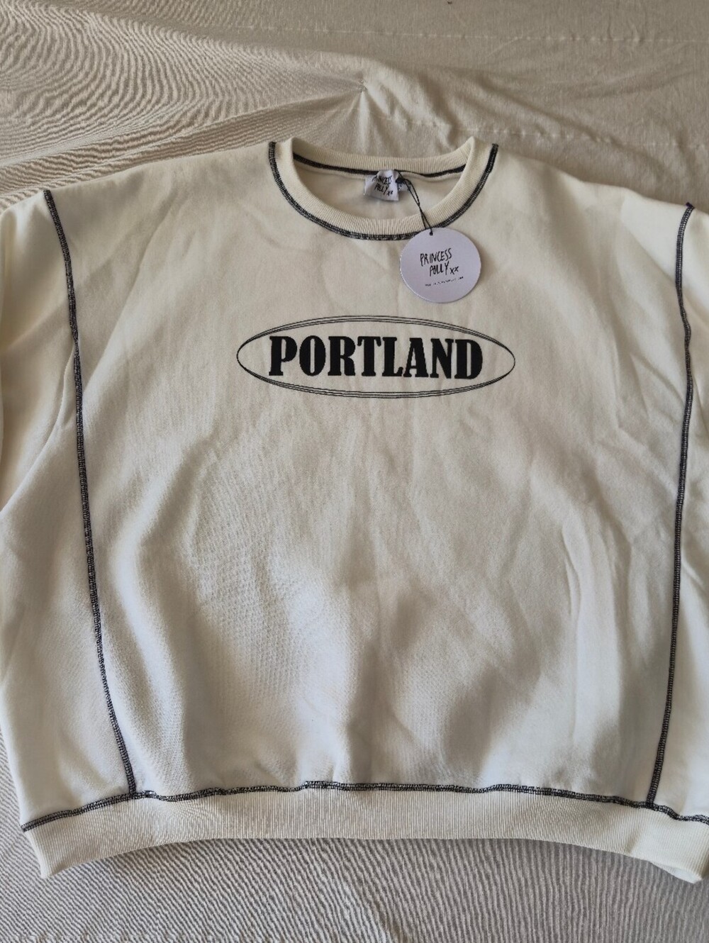 Princess Polly Portland Oversized Sweatshirt White Curve US 16 / AU 20 NWT